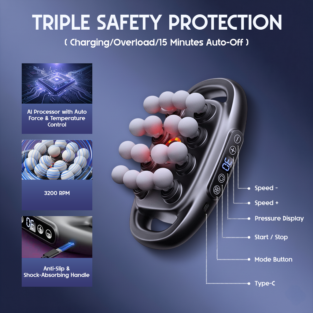 Massaggiatore profondo a 16 testine