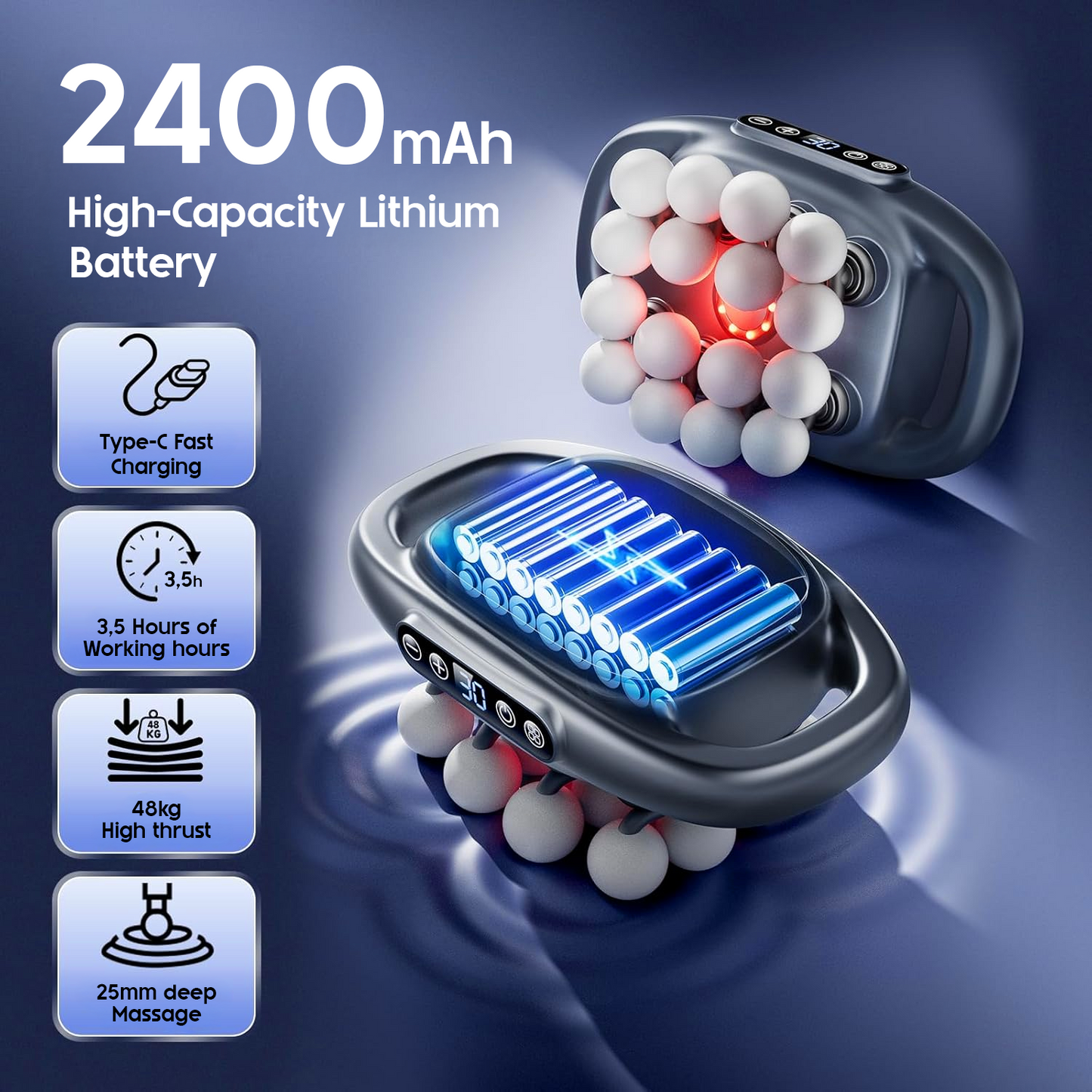 Massaggiatore profondo a 16 testine